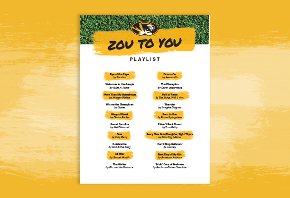 Graphic with bold text "Zou to You Playlist"