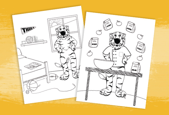 Coloring pages featuring Truman the Tiger.